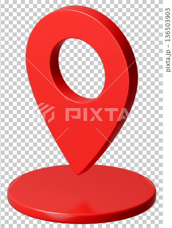 3D画像_マップピン_赤 136503903