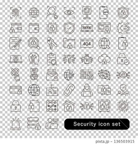 Security, crime prevention, and information protection icon set Security, crime prevention, and information protection icon set 136503915
