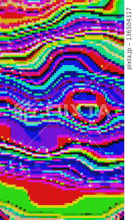 Vibrant Glitch Pattern with Neon Colors for Retro 80s, Cyberpunk Aesthetic Vibrant Glitch Pattern with Neon Colors for Retro 80s, Cyberpunk Aesthetic 136504317