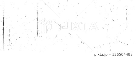 Vintage film grain and scratch texture overlay for old cinema or photo effect. Distressed background with noise and dust particles. 136504495