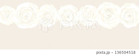 ベージュ地に白いバラの花のクラシカルなベクター背景イラスト ベージュ地に白いバラの花のクラシカルなベクター背景イラスト 136504518