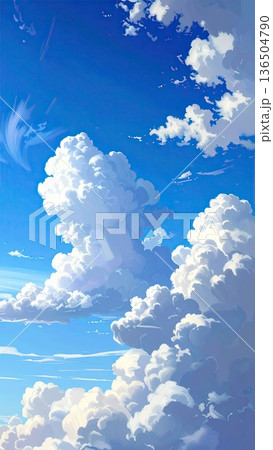《AI画像》青い空と白い雲 136504790