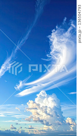 《AI画像》青い空と白い雲 136504793