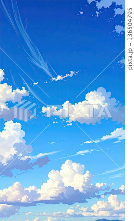 《AI画像》青い空と白い雲 136504795