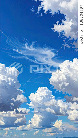 《AI画像》青い空と白い雲 《AI画像》青い空と白い雲 136504797