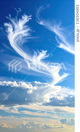 《AI画像》青い空と白い雲 136504803