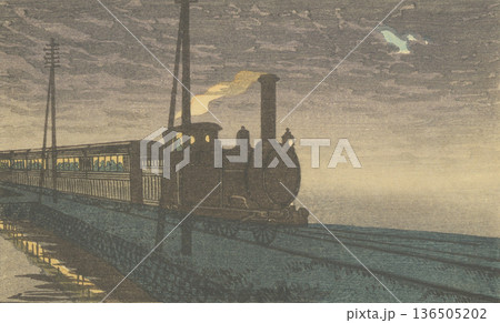 明治時代の東京：井上安治(1864-1889)「高縄鉄道」 136505202