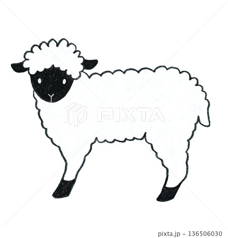 シンプルな羊のイラスト 136506030
