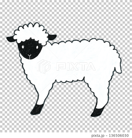 シンプルな羊のイラスト 136506030