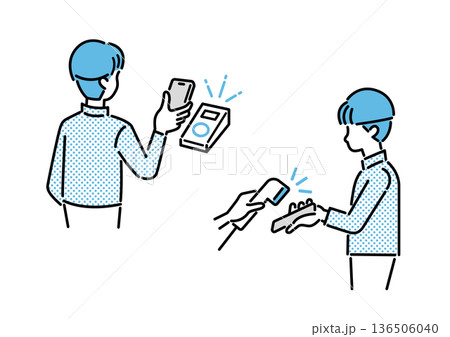 スマホ決済 レジ会計 男性 136506040