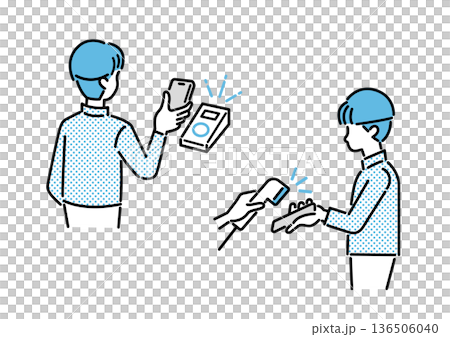 スマホ決済 レジ会計 男性 136506040