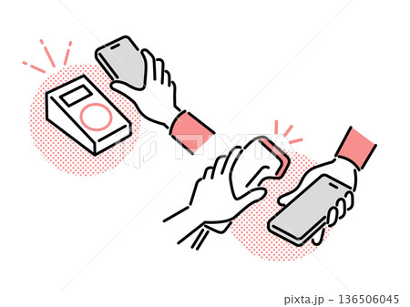 スマホ決済 女性手元 136506045