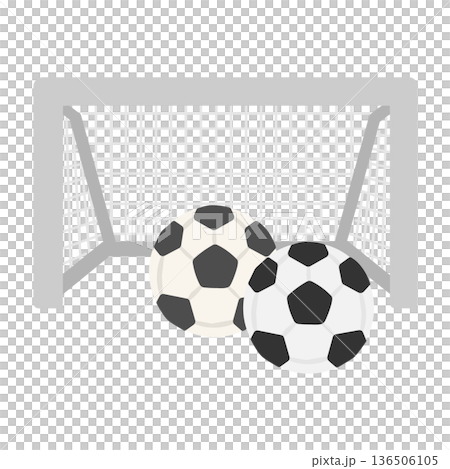 サッカーボールとサッカーゴール　イラスト 136506105