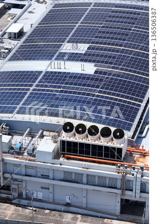 Cooling towers in data center building. Cooling towers in data center building. 136506387