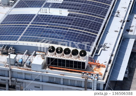 Cooling towers in data center building. Cooling towers in data center building. 136506388