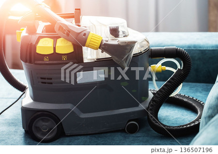 Cleaning machine appliance for washing and deep cleaning of textile sofa upholstery fabric, household appliance for professional home services Cleaning machine appliance for washing and deep cleaning of textile sofa upholstery fabric, household appliance for professional home services 136507196