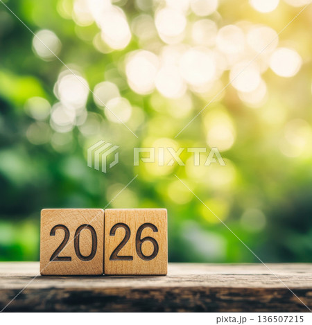 Wooden Blocks 2026 On Table 136507215