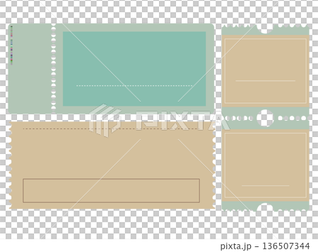 ヴィンテージチケットのデザインテンプレートセット/ Vintage Ticket Template ヴィンテージチケットのデザインテンプレートセット/ Vintage Ticket Template 136507344