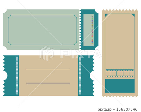 ヴィンテージチケットのデザインテンプレートセット/ Vintage Ticket Template  136507346