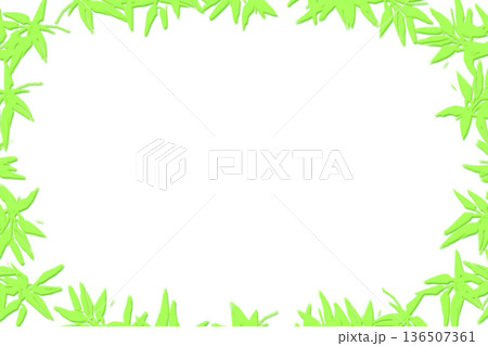 Green leaves frame on yellow gradient for text 136507361