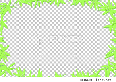 Green leaves frame on yellow gradient for text 136507361