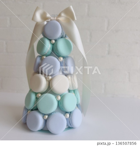 マカロンタワー　メレンゲブルー 136507856