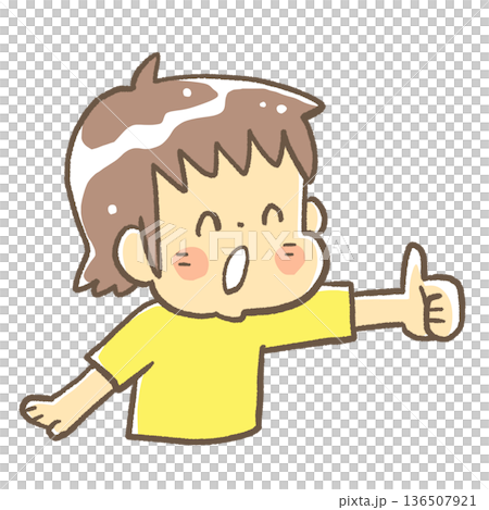 笑顔でいいねをする人 136507921