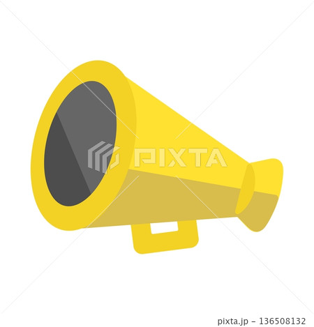 黄色いメガホン　イラスト 136508132