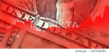 Currency trends show fluctuations in dollar value against market changes 136508485