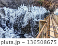 埼玉県 冬の奥秩父 尾ノ内渓谷の氷柱 136508675