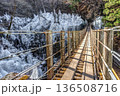 埼玉県 冬の奥秩父 尾ノ内渓谷の氷柱 136508716