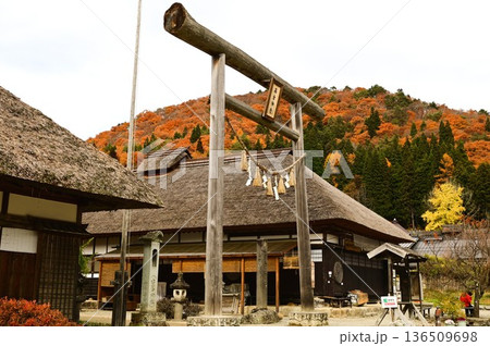 福島県の観光名所大内宿 福島県の観光名所大内宿 136509698