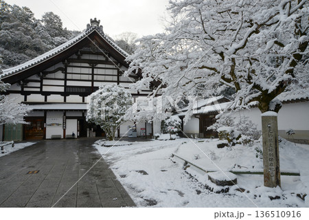 雪の南禅寺　庫裏　京都市左京区 136510916