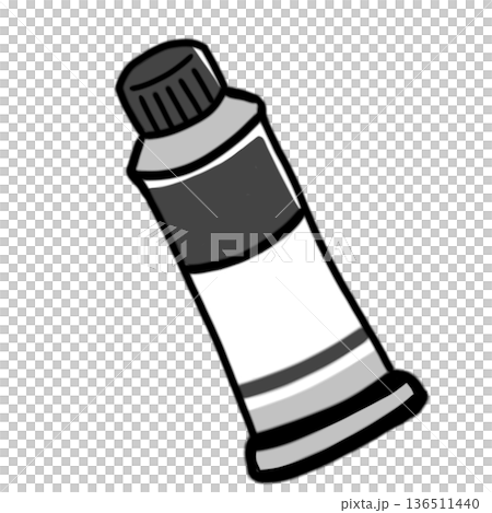 Simple illustration icon of a paint tube (black) Simple illustration icon of a paint tube (black) 136511440