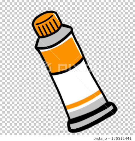 Simple illustration icon of a paint tube (orange) 136511441
