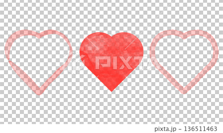 Three watercolor heart illustrations Three watercolor heart illustrations 136511463