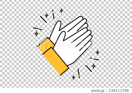 拍手をする人物の手のアイコン 136511799
