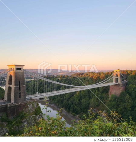 This is Clifton Suspension Bridge with hot ballon in summer time This is Clifton Suspension Bridge with hot ballon in summer time 136512009