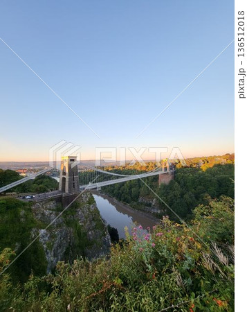 This is Clifton Suspension Bridge with hot ballon in summer time This is Clifton Suspension Bridge with hot ballon in summer time 136512018