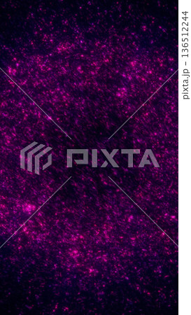 Abstract magenta cosmic dust ring with swirling particles on a dark background, creating a vibrant space energy texture 136512244