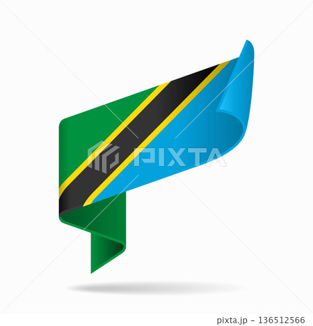 Tanzanian flag ribbon icon for patriotic, cultural, or national designs. Vector illustration. Tanzanian flag ribbon icon for patriotic, cultural, or national designs. Vector illustration. 136512566