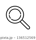 シンプルな虫眼鏡アイコンのベクター 136512569