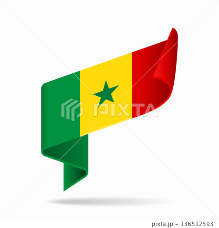 Senegalese flag ribbon icon for patriotic, cultural, or national designs. Vector illustration. Senegalese flag ribbon icon for patriotic, cultural, or national designs. Vector illustration. 136512593