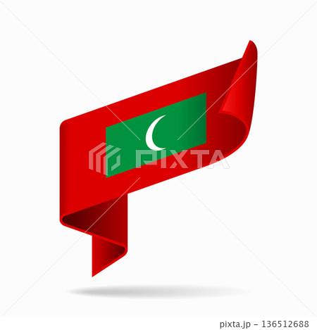 Maldives flag ribbon icon for patriotic, cultural, or national designs. Vector illustration. Maldives flag ribbon icon for patriotic, cultural, or national designs. Vector illustration. 136512688