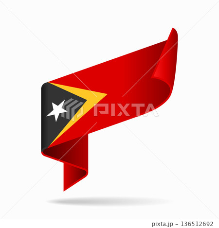 Timor Leste flag ribbon icon for patriotic, cultural, or national designs. Vector illustration. Timor Leste flag ribbon icon for patriotic, cultural, or national designs. Vector illustration. 136512692
