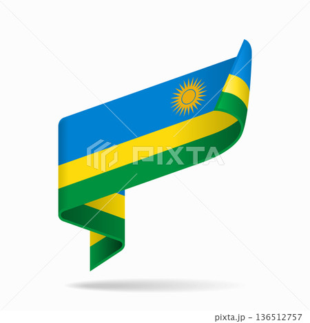 Rwandan flag ribbon icon for patriotic, cultural, or national designs. Vector illustration. Rwandan flag ribbon icon for patriotic, cultural, or national designs. Vector illustration. 136512757