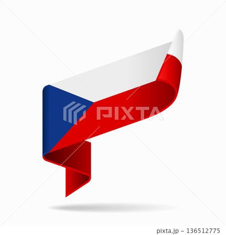 Czech flag ribbon icon for patriotic, cultural, or national designs. Vector illustration. Czech flag ribbon icon for patriotic, cultural, or national designs. Vector illustration. 136512775