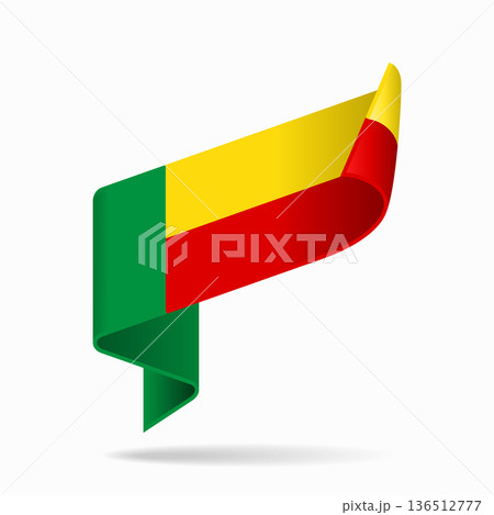 Benin flag ribbon icon for patriotic, cultural, or national designs. Vector illustration. Benin flag ribbon icon for patriotic, cultural, or national designs. Vector illustration. 136512777