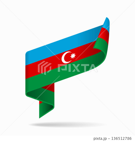 Azerbaijani flag ribbon icon for patriotic, cultural, or national designs. Vector illustration. Azerbaijani flag ribbon icon for patriotic, cultural, or national designs. Vector illustration. 136512786