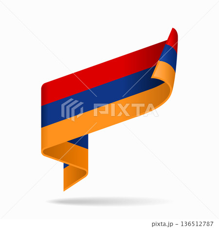 Armenian flag ribbon icon for patriotic, cultural, or national designs. Vector illustration. Armenian flag ribbon icon for patriotic, cultural, or national designs. Vector illustration. 136512787